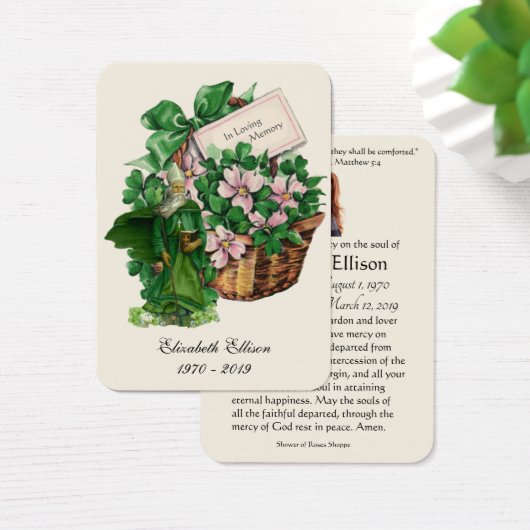 Irish St. Patrick Funeral Memorial Prayer Visitekaartje (Bureau)