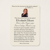 Irish St. Patrick Funeral Memorial Prayer Visitekaartje (Achterkant)