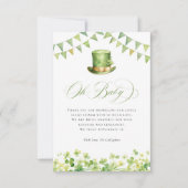 Irish St Patrick's Baby Shower Green Shamrock Bedankkaart (Voorkant)