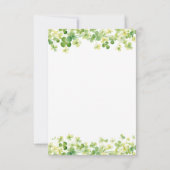 Irish St Patrick's Baby Shower Green Shamrock Bedankkaart (Achterkant)