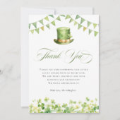 Irish St Patrick's Baby Shower Green Shamrock Bedankkaart (Voorkant)