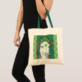 IRISH ST. PATRICK'S DAG HOGER, SHAMROCK-KOE TOTE BAG (Voorkant (product))