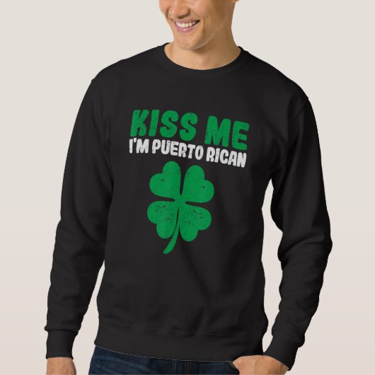 Irish St Patricks Day Drinking Rico Kiss Me I'm Pu Trui (Voorkant)