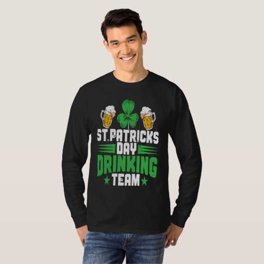 Irish St Patrick's Day Drinking Team Shamrock C T-shirt (Voorkant volledig)