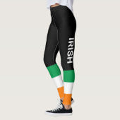 IRISH St. Patrick's Day Flag of Ireland Black Leggings (Links)