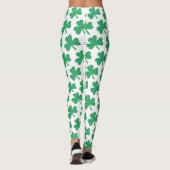 Irish St Patricks Day Green Shamrock Pattern Leggings (Achterkant)