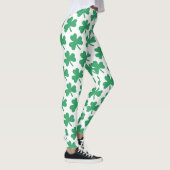 Irish St Patricks Day Green Shamrock Pattern Leggings (Rechts)