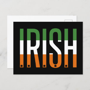 Irish St Patrick's Day Ireland Flag Shamrock Lucky Briefkaart