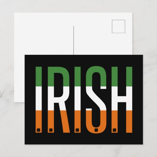 Irish St Patrick's Day Ireland Flag Shamrock Lucky Briefkaart (Voorkant / Achterkant)