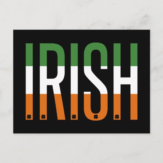 Irish St Patrick's Day Ireland Flag Shamrock Lucky Briefkaart (Voorkant)