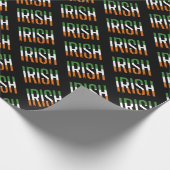 Irish St Patrick's Day Ireland Flag Shamrock Lucky Cadeaupapier (Hoek)