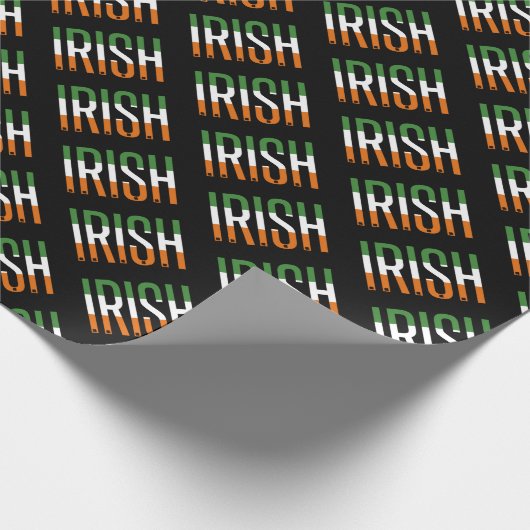 Irish St Patrick's Day Ireland Flag Shamrock Lucky Cadeaupapier (Hoek)