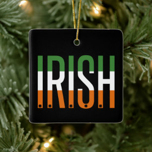 Irish St Patrick's Day Ireland Flag Shamrock Lucky Keramisch Ornament