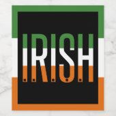 Irish St Patrick's Day Ireland Flag Shamrock Lucky Wijn Etiket (Enkel label)