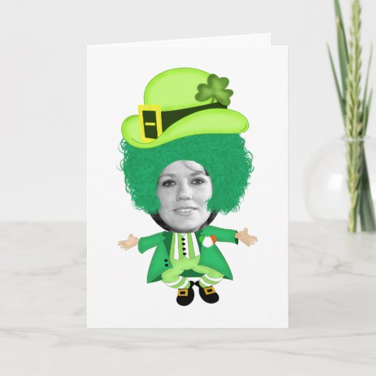 Irish St Patricks Day Jig, Foto Framed Head Kaart (Voorkant)