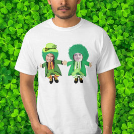 Irish St Patricks Day Jig, foto Framed Head T-shirt