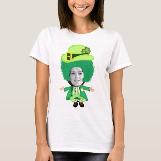 Irish St Patricks Day Jig, Foto Framed Head T-shirt (Voorkant)