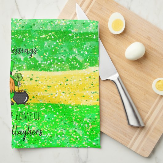 Irish St Patrick's Day Leprechaun Gnome Seasonal Theedoek (Quarter Fold)