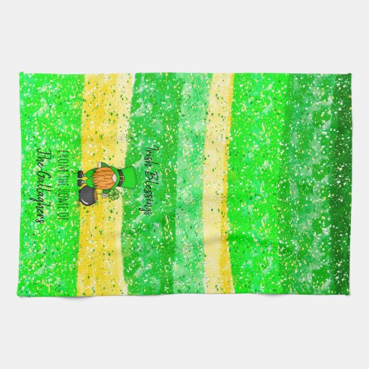 Irish St Patrick's Day Leprechaun Gnome Seasonal Theedoek (Horizontaal)