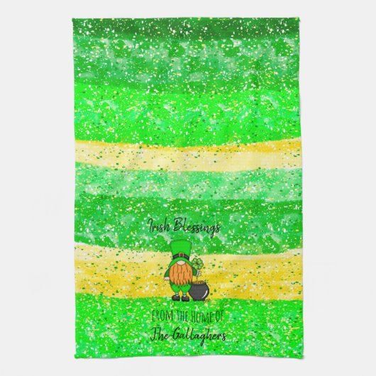Irish St Patrick's Day Leprechaun Gnome Seasonal Theedoek (Verticaal)