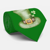Irish St. Patricks Day Shamrock Print Stropdas (Opgerold)