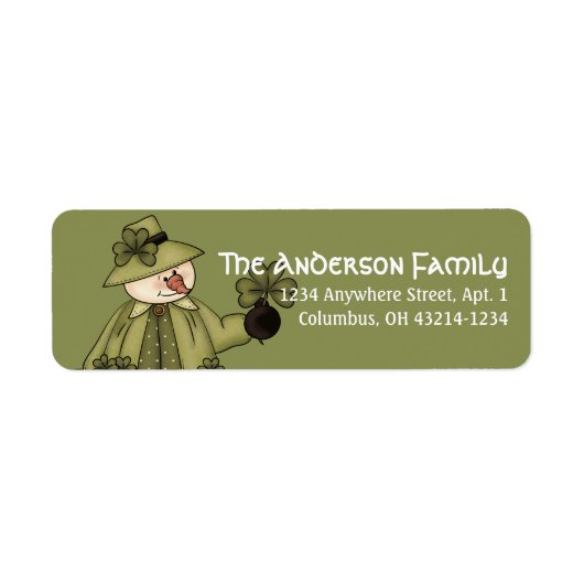 Irish St. Patrick's Day Snowman Adresetiketten d3 Etiket (Voorkant)