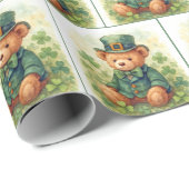 Irish St. Patrick's Day Teddy Bear Cadeaupapier (Rol Hoek)
