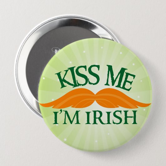 Irish-Stache Ronde Button 4,0 Cm (Voorkant /achterkant)