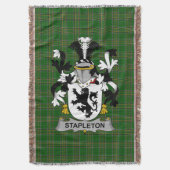Irish Stapleton Coat of Arms Family Crest Ireland Deken (Voorkant Verticaal)