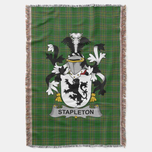 Irish Stapleton Coat of Arms Family Crest Ireland Deken (Voorkant Verticaal)