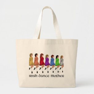 Irish Step Dance moeder - Regenbooglijn Grote Tote Bag
