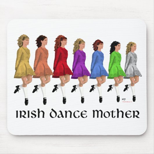 Irish Step Dance moeder - Regenbooglijn Muismat (Voorkant)
