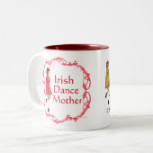 Irish Step Dance moeder - Regenbooglijn Tweekleurige Koffiemok (Voorkant links)