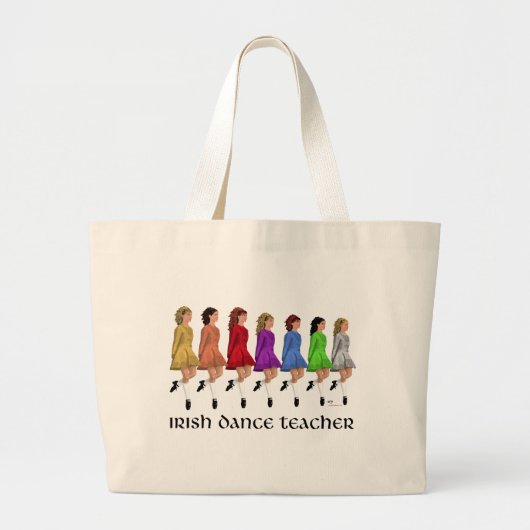 Irish Step Dance Teacher - Regenboog Grote Tote Bag (Voorkant)