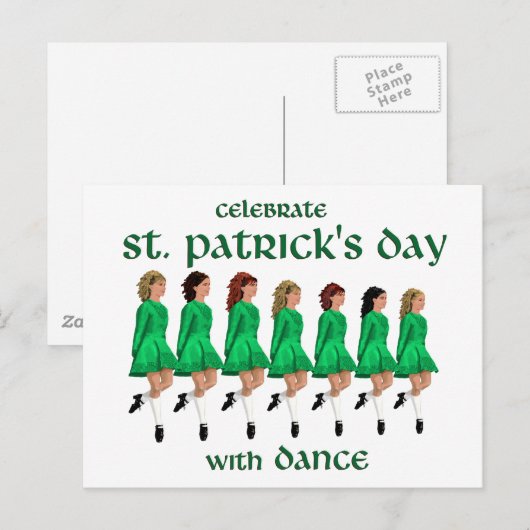 Irish Step Dance viert St. Patrick's Day Briefkaart (Voorkant / Achterkant)