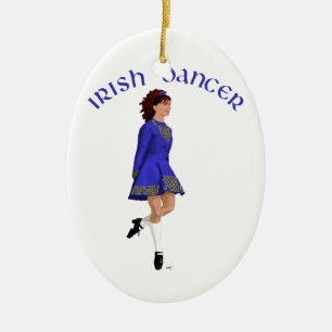 Irish Step Dancer - blauw Keramisch Ornament