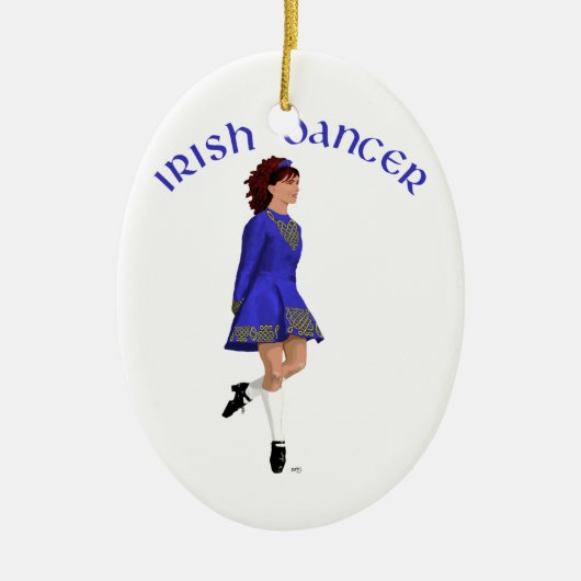 Irish Step Dancer - blauw Keramisch Ornament (Voorkant)