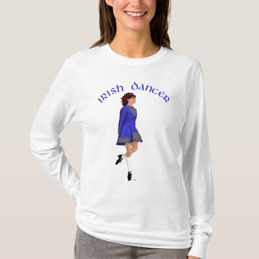 Irish Step Dancer - blauw T-shirt (Voorkant)