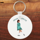 Irish Step Dancer - Blauwgroen Sleutelhanger (Voorkant)