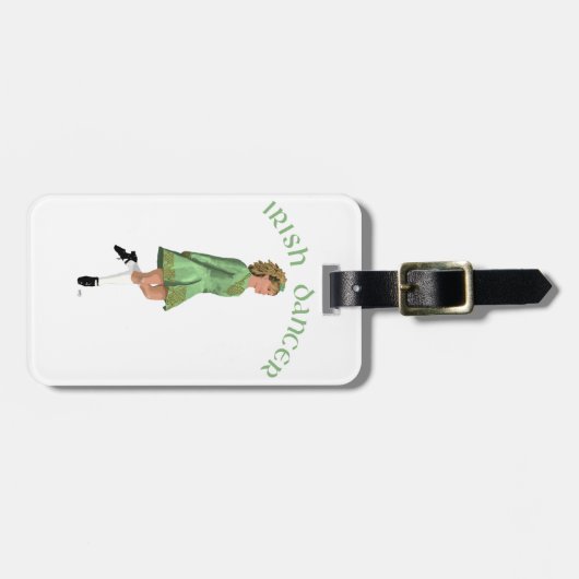 Irish Step Dancer - Green Bagagelabel (Voorkant horizontaal)
