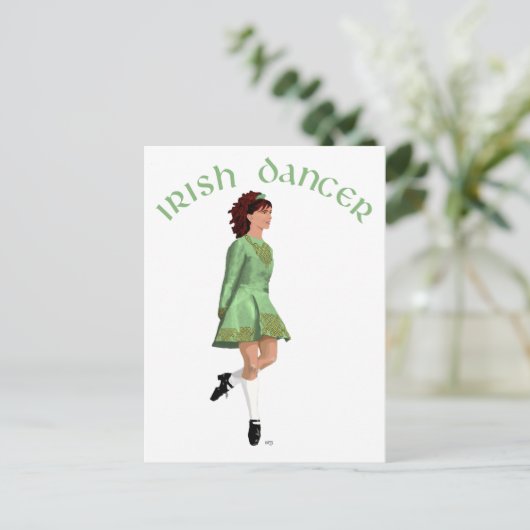 Irish Step Dancer - Green Briefkaart (Staand voorkant)