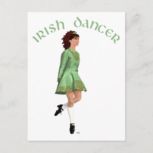 Irish Step Dancer - Green Briefkaart (Voorkant)
