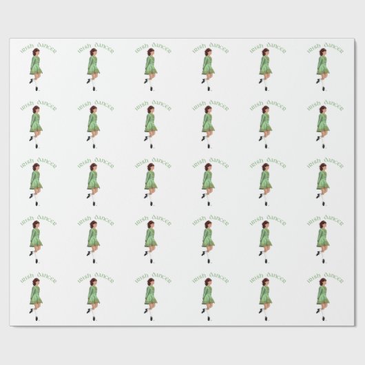 Irish Step Dancer - Green Cadeaupapier (Vlak)
