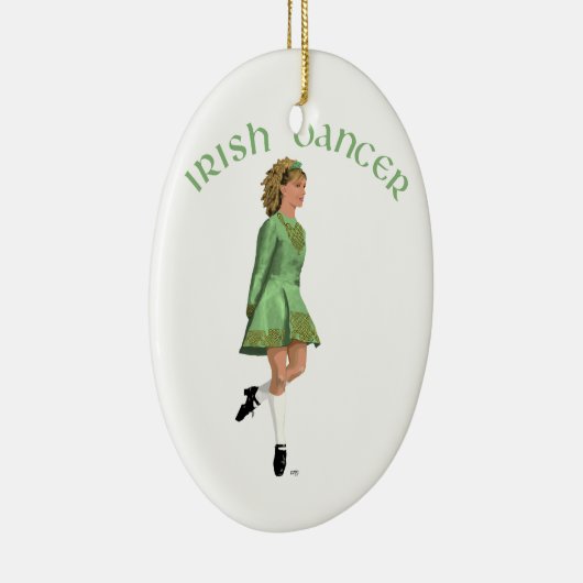 Irish Step Dancer - Green Keramisch Ornament (Rechts)