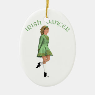 Irish Step Dancer - Green Keramisch Ornament