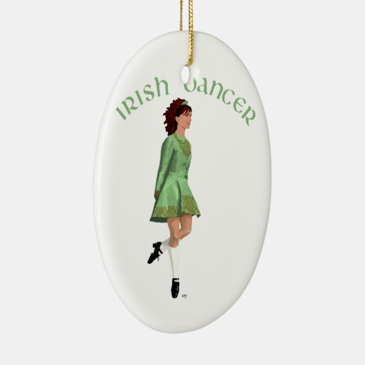 Irish Step Dancer - Green Keramisch Ornament (Rechts)
