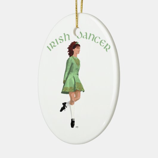 Irish Step Dancer - Green Keramisch Ornament (Links)
