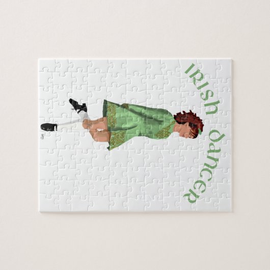 Irish Step Dancer - Green Legpuzzel (Horizontaal)