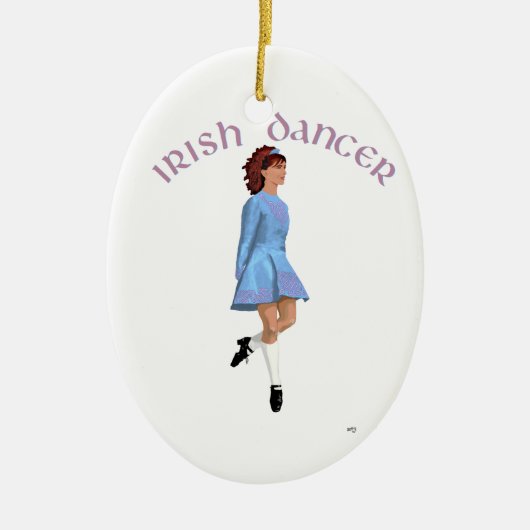 Irish Step Dancer Light Blue Keramisch Ornament (Voorkant)