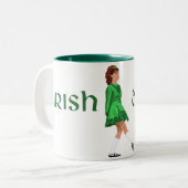 Irish Step Dancer - Soft Shoe - Green Tweekleurige Koffiemok (Voorkant links)